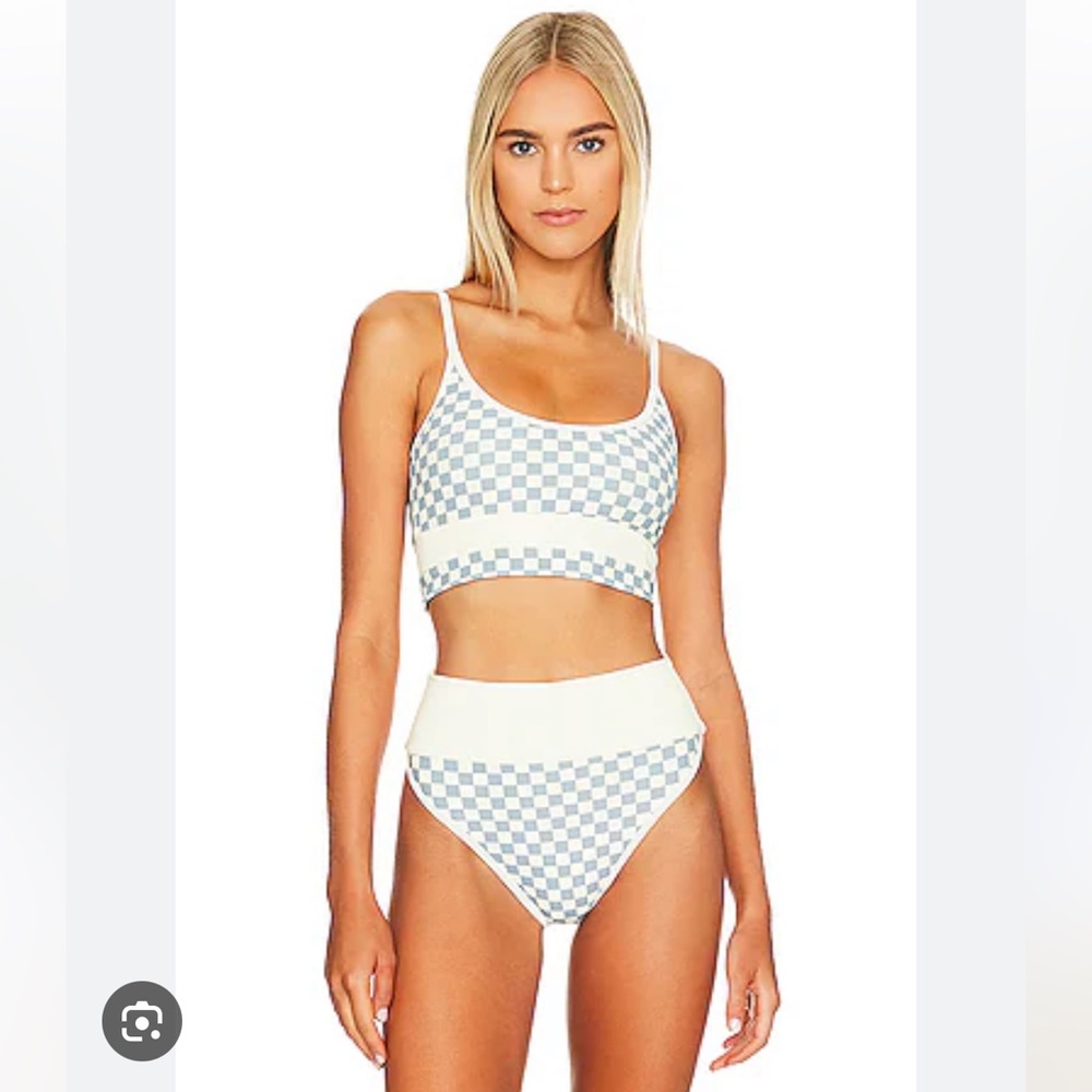 BEACH RIOT Emmy Bottom in Ivory Dance Floor Check